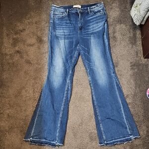 VERVET BY FLYING MONKEY Blue Flare Jeans